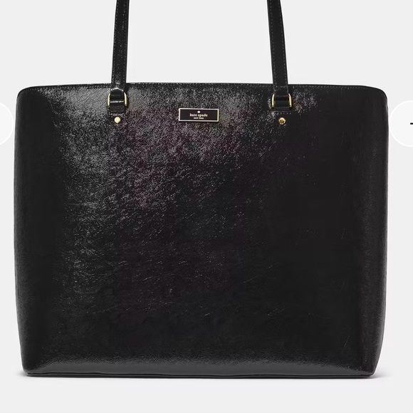 NWT Kate Spade Bridget Crinkle Patent Large Tote in Black - Picture 2 of 7